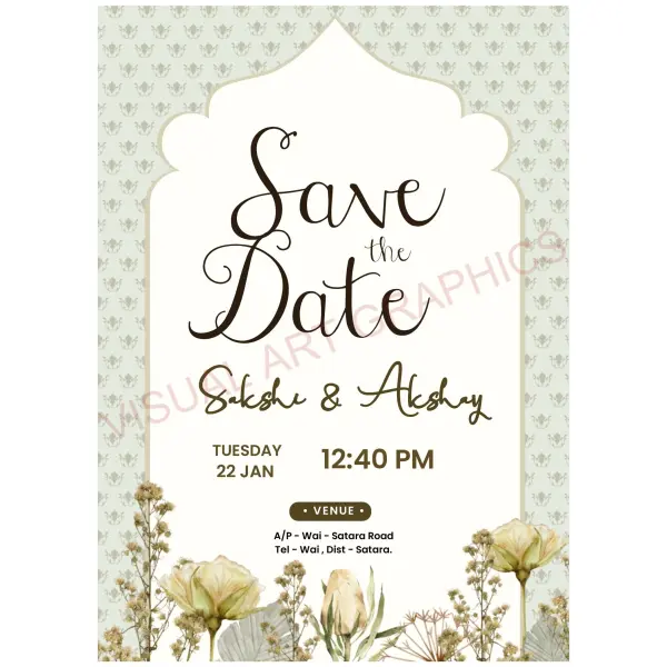 2026 AI Generated Floral Premium English Wedding Invitation Designs