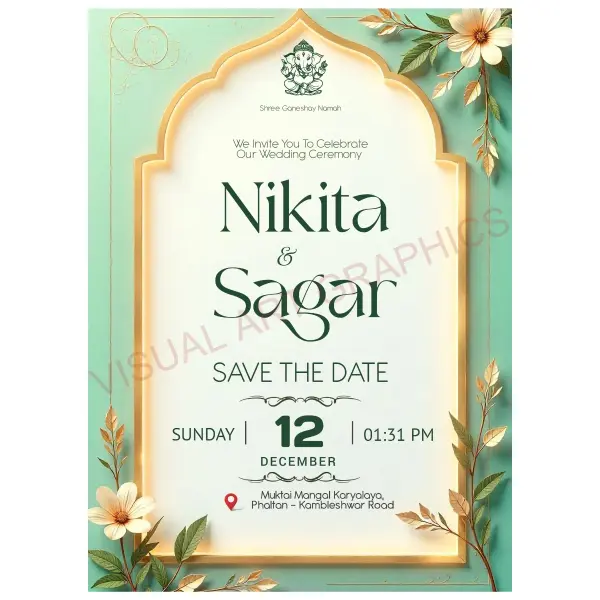Elegant Floral 3D Professional Wedding Invitation Design in English 2026