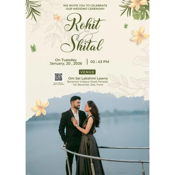 Latest Couple Photo Wedding Card English 2026