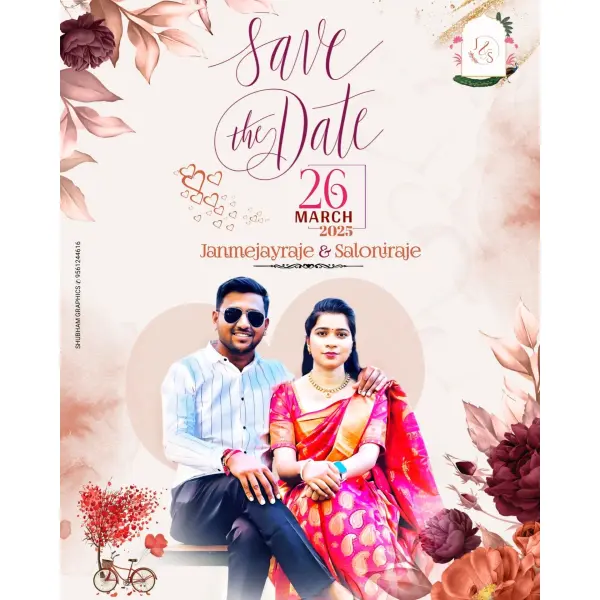 Premium Save The Date Wedding Invitation Design with Photo