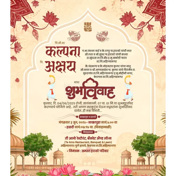 Wedding Invitation Card Maker in Marathi New Online with Photo | Marathi Wedding Card Design 2026